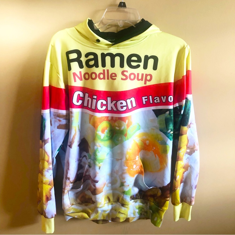 3D Hoodie Ramen Noodle Soup Picture Print Size M (Unisex Oversized)